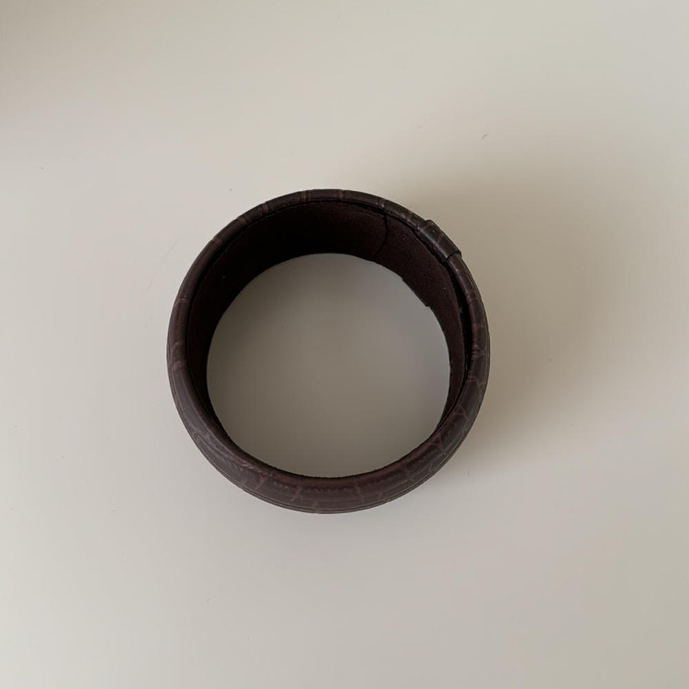 Brown Leather Bangle. - image 3